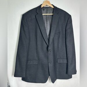 Joseph Abboud Mens 46R Grey Plaid 100% Wool‎ 2-Button Blazer Sport Coat Jacket